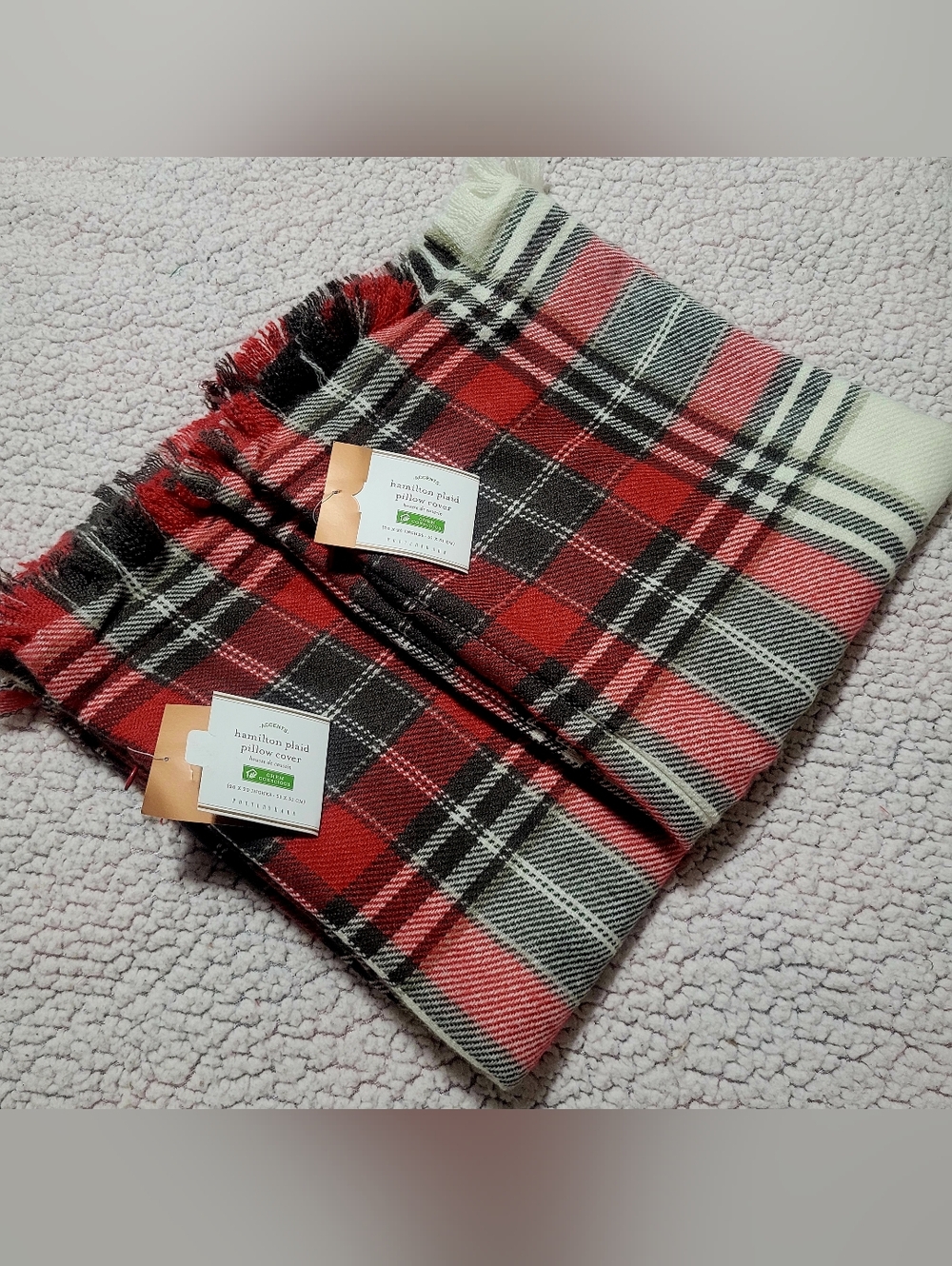 Pottery Barn Hamilton Plaid Pillow Covers